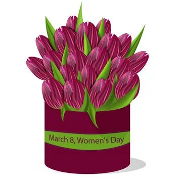 Vector. Design for the day of March 8, international women's day. Realistic 3 Stock Illustration