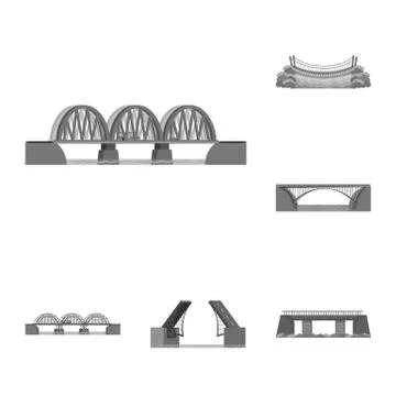 Vector design of design and construct icon. Set of design and bridge stock Illustrazione stock