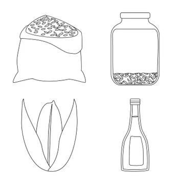 Vector design of diet and cooking logo. Set of diet and organic stock vector Stock Illustration