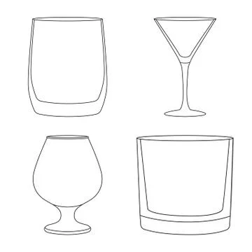Vector design of dishes and container sign. Collection of dishes and glassware Illustrazione stock