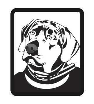 Vector design dog head logo character illustration Stock Illustration