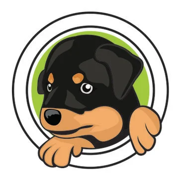 Vector design of dog head logo character illustration Stock Illustration