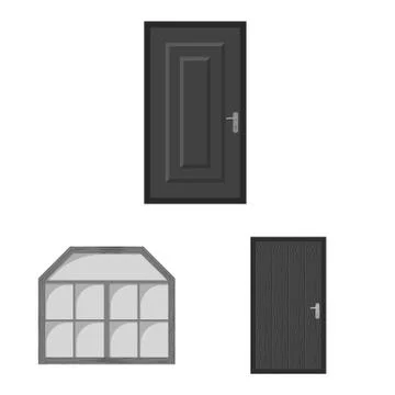 Vector design of door and front icon. Set of door and wooden vector icon for Stock Illustration