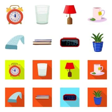 Vector design of dreams and night logo. Set of dreams and bedroom stock symbol 스톡 일러스트