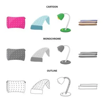 Vector design of dreams and night symbol. Collection of dreams and bedroom Stock Illustration