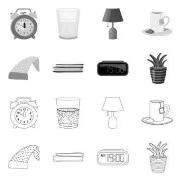 Vector design of dreams and night icon. Set of dreams and bedroom stock vector Stock Illustration