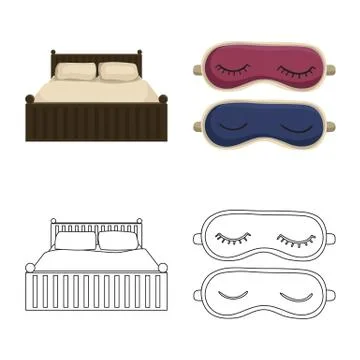 Vector design of dreams and night sign. Collection of dreams and bedroom stock Stock Illustration