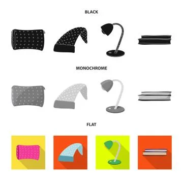 Vector design of dreams and night icon. Set of dreams and bedroom stock symbol Stock Illustration