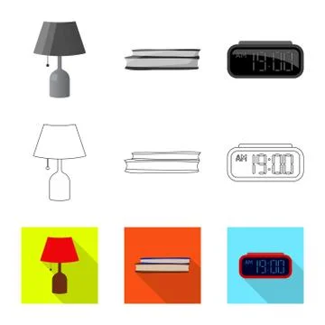 Vector design of dreams and night sign. Set of dreams and bedroom stock vector Stock Illustration
