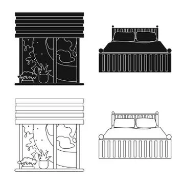 Vector design of dreams and night icon. Set of dreams and bedroom vector icon Stock Illustration