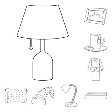Vector design of dreams and night symbol. Collection of dreams and bedroom stock 스톡 일러스트