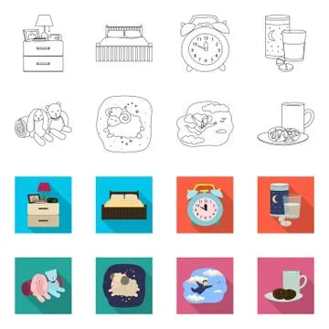 Vector design of dreams and night logo. Set of dreams and bedroom stock vector Stock Illustration