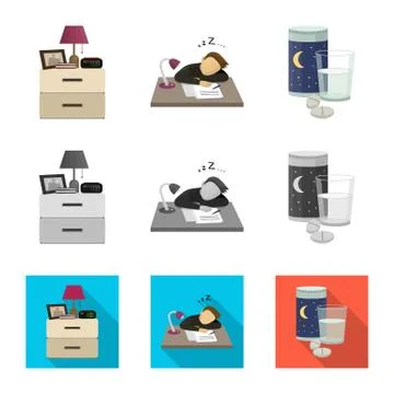 Vector design of dreams and night icon. Collection of dreams and bedroom stock Stock Illustration