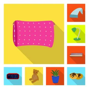 Vector design of dreams and night icon. Collection of dreams and bedroom stock Illustrazione stock