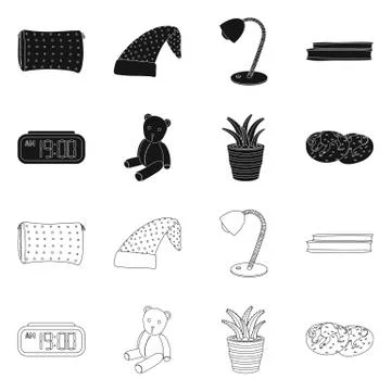 Vector design of dreams and night icon. Collection of dreams and bedroom vector Stock Illustration