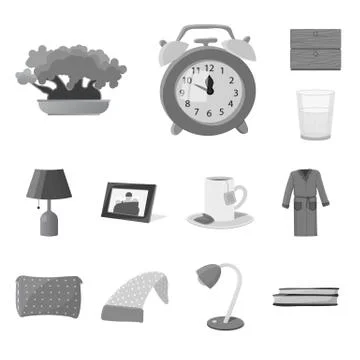 Vector design of dreams and night sign. Collection of dreams and bedroom stock Stock Illustration