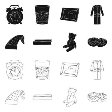 Vector design of dreams and night logo. Collection of dreams and bedroom stock Illustrazione stock