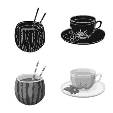 Vector design of drink and bar logo. Set of drink and party stock symbol for web Illustrazione stock