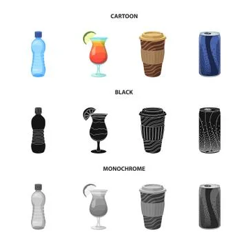 Vector design of drink and bar symbol. Collection of drink and party stock Stock Illustration