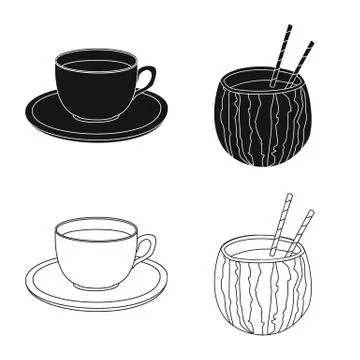 Vector design of drink and bar symbol. Collection of drink and party stock Stock Illustration