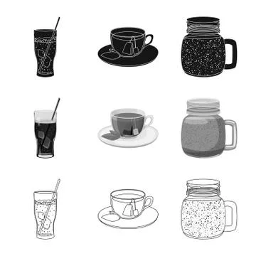 Vector design of drink and bar logo. Collection of drink and party stock symbol Stock Illustration