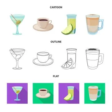 Vector design of drink and bar icon. Collection of drink and party stock vector Stock Illustration