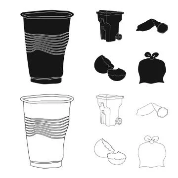 Vector design of dump and sort logo. Set of dump and junk stock vector Stock Illustration