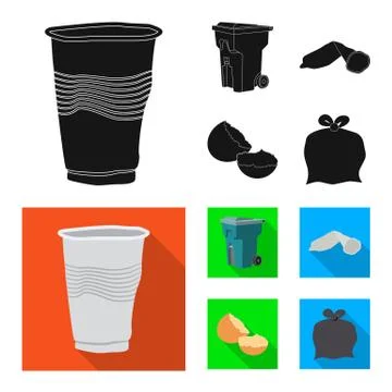 Vector design of dump and sort icon. Collection of dump and junk vector icon for Stock Illustration