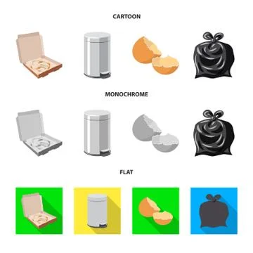 Vector design of dump and sort logo. Set of dump and junk stock vector Stock Illustration