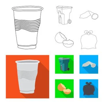 Vector design of dump and sort logo. Set of dump and junk stock vector Stock Illustration