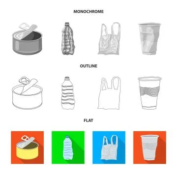 Vector design of dump and sort sign. Collection of dump and junk vector icon for イラスト素材