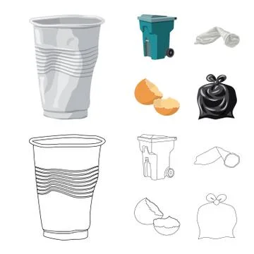 Vector design of dump and sort icon. Collection of dump and junk vector icon for Stock Illustration