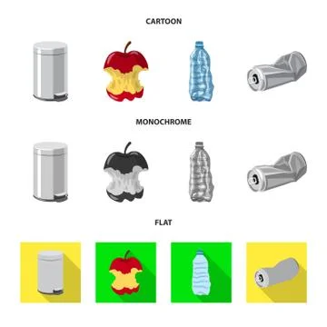 Vector design of dump and sort symbol. Collection of dump and junk stock vector イラスト素材