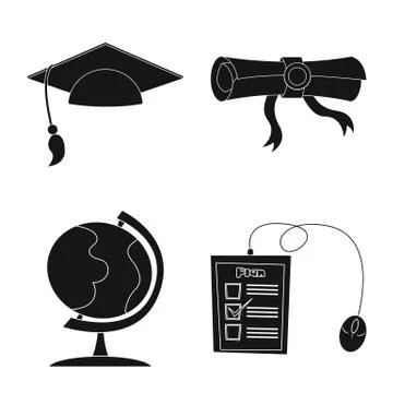 Vector design of education and learning symbol. Collection of education and Stock Illustration