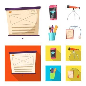 Vector design of education and learning symbol. Collection of education and Stock Illustration