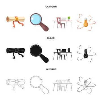 Vector design of education and learning symbol. Collection of education and Stock Illustration