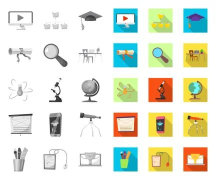 Vector design of education and learning symbol. Set of education and school Illustrazione stock