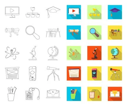 Vector design of education and learning symbol. Set of education and school Illustrazione stock