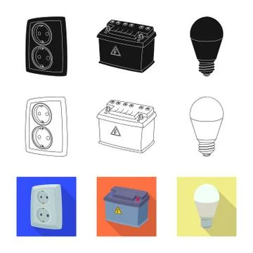 Vector design of electricity and electric logo. Set of electricity and energy Stock Illustration