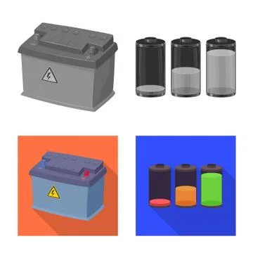 Vector design of electricity and electric sign. Set of electricity and energy 스톡 일러스트