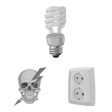 Vector design of electricity and electric icon. Set of electricity and energy Stock Illustration
