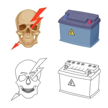 Vector design of electricity and electric symbol. Set of electricity and energy Stock Illustration