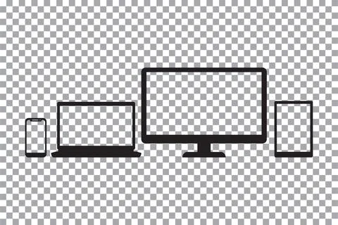 Vector design of electronic device mockups Stock Illustration