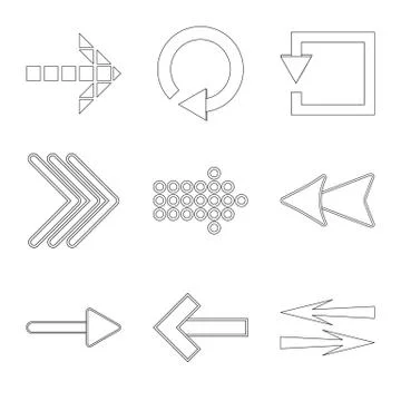 Vector design of element and arrow icon. Set of element and direction vector Stock Illustration