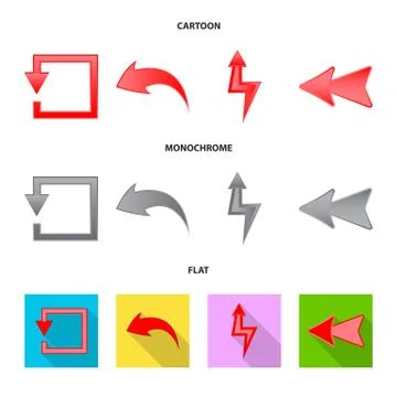 Vector design of element and arrow sign. Set of element and direction stock Stock Illustration