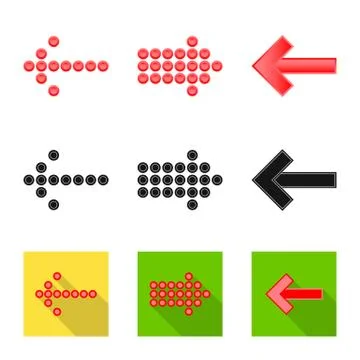 Vector design of element and arrow sign. Set of element and direction stock Stock Illustration