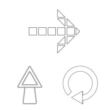 Vector design of element and arrow logo. Set of element and direction stock Illustrazione stock