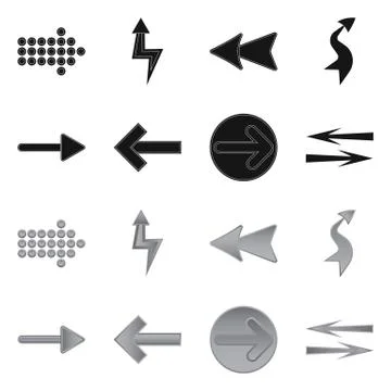 Vector design of element and arrow icon. Set of element and direction vector Stock Illustration
