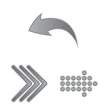 Vector design of element and arrow symbol. Set of element and direction vector Stock Illustration