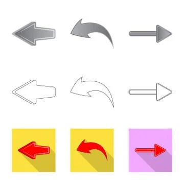 Vector design of element and arrow logo. Set of element and direction stock Stock Illustration